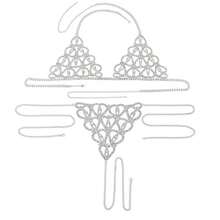 1 套银色水晶水钻身体链首饰，性感闪亮比基尼文胸内衣派对身体配饰，合金和水钻，奢华水钻文胸配饰，迷人心形几何性感夜总会女士私密配饰 - 彩色 - 查看 7