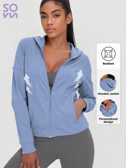 Soyun 女士宽松连帽外套，适合户外活动、旅行、休闲穿着、聚会、办公室、健身房等场合。