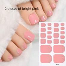 110片装闪亮脚趾全贴甲贴 5张春夏金属青瓷色自粘脚趾甲油贴条 闪亮亮片美甲奢华自粘甲贴 女士女孩日常DIY美甲 - 彩色 - 查看 13