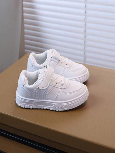 1 Pair Children's Casual Sneakers, Autumn New Girls' Soft Bottom Shoes, Toddler Fashion Versatile Hook And Loop Non-Slip Flat Shoes, Girls' Daily Outdoor Tennis Shoes