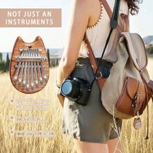 Piano de pulgar Kalimba de madera sólida de 8 teclas, mini piano de pulgar Kalimba, regalo colgante, piano de dedo portátil