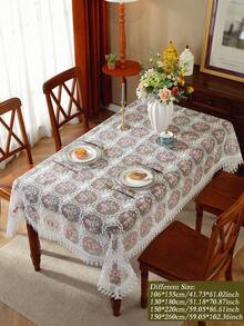 Vải Polyester 100%, Tay nghề thêu tinh xảo, Viền ren rỗng thêu tan trong nước, Khăn trải bàn hình vuông/hình chữ nhật cho nhà bếp, bàn ăn, bàn làm việc, bàn cà phê, bàn trang điểm, khăn choàng tủ quần áo, đồ trang trí nhà cửa, Khăn trải bàn hoa cho phòng khách, phòng ngủ, sân, trong nhà/ngoài trời, cắm trại, biệt thự, ngày lễ, tiệc tùng, tủ, tụ họp gia đình, trang trí ngày lễ, đồ trang trí tiệc/đám cưới, 1 chiếc - Nhiều màu - Xem 3