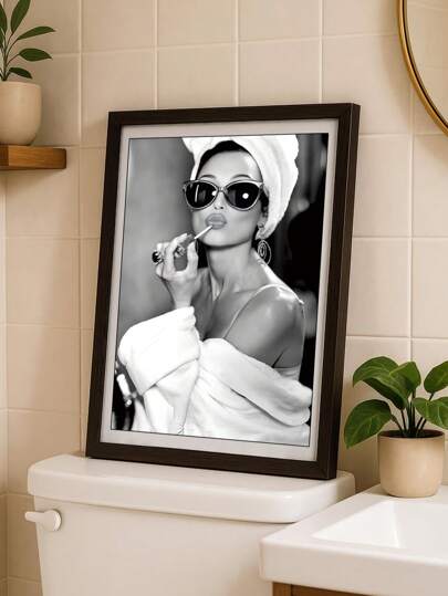 1 st vintageposter, kvinnlig väggkonst, svartvitt tjejtryck, retro modefoto, gammalt konstverk, poster, trendig väggdekor (oramad)