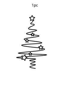 1pc Metal Christmas Tree Wall Art - Elegant Black With Star Ornaments, For Indoor/Outdoor Living Room, Courtyard & Garden - Multicolor - View 7