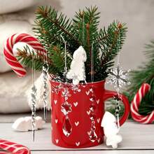 Crystal Clear Christmas Ornaments Acrylic Snowflake Icicles Pendants Winter Party Holiday Xmas Tree Hanging Decorations