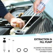 Automotive Fluid Extractor Pump Oil Change Syringe With Hose Manual Fuel Suction - as pic - View 2