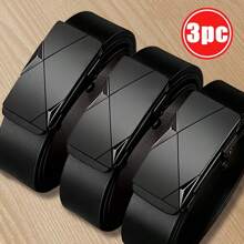 1条时尚男士皮带，配有自动扣，高端设计，适合年轻和中年男士，夏季、校园休闲、商务场合，可作为男友、丈夫、父亲等男士礼物，日常穿着，时尚百搭，适合青少年、户外、度假、运动、旅行、街头、波西米亚风、复古秋季、万圣节等秋冬季配饰，也适合青少年、青年、男士，休闲、户外、运动、度假、毕业礼物、生日礼物、日常穿着。