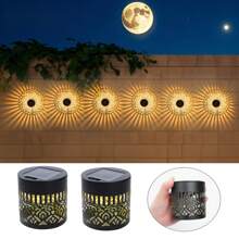 أضواء الحائط المعدنية بالطاقة الشمسية، بتصميم المندلا، أضواء السياج بالطاقة الشمسية ذات التصميم المجوف - أضواء حائط خارجية بمعيار IP65 للحديقة والباحة والساللم، ألواح طاقة شمسية LED، إضاءة الباحة، تصميم ديكوري بنقوش الأوراق، هيكل حديدي متين، ديكور حديقة الباحة، ديكور خارجي، باب المدخل، ديكور حفلات عيد الميلاد وعيد الهالوين في الفناء