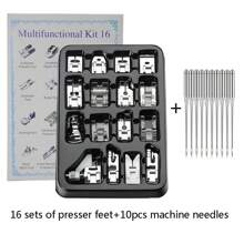 Set picioruș presor pentru mașină de cusut 11/16/32/42/48/52 buc. Compatibil cu Brother, Baby Lock, Singer, Janome și majoritatea mașinilor de cusut cu tijă joasă, Kit complet picioruș presor pentru mașină de cusut, Accesorii de cusut pentru mașini de cusut de acasă, Piese pentru mașini de cusut, Accesorii de cusut DIY