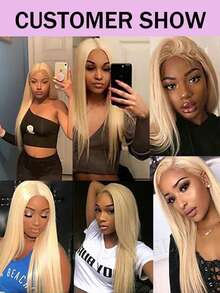 Straight 4x4 Lace Closure Blonde Brazilian Virgin Hair Lace Closure Free Part Remy Straight Human Hair Transparent Closure #613 - S613 - View 6