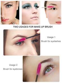 50 Stück Einweg-Wimperntusche-Bürsten, Glitzer-Kristall-Griff Spoolie-Bürsten für Augenbrauen und Wimpernverlängerungen, Make-up-Applikatoren, Reiseessentials, Urlaubsessentials für Make-up-Kits, perfekt für Halloween- und Weihnachtspartys, ein Muss für Make-up-Künstler & Enthusiasten, Augenbrauenbürste, Lidschattenbürste, Spoolie, Spoolie-Bürste