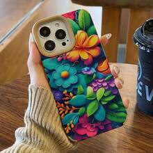 Color Diseño floral Teléfono con lente alta 14 Pro 16 Plus X 15 XS 13 11 12 Todo incluido Cuero sintético suave - Colores mixtos 1 - Ver 2