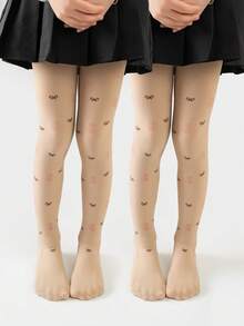 2 件儿童卡通印花舞蹈紧身裤，多功能连体裤 - 黑色 - 查看 29