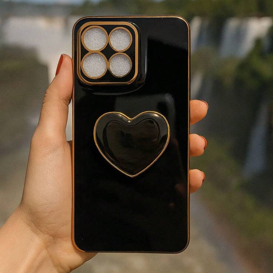 City Capas Luxury Case With Heart Holder For Motorcycle - Black - View 1