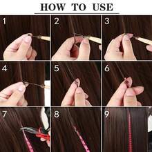 50/100 sợi tóc nối I-Tip tổng hợp nhiều màu sắc, tóc nối dài 16 inch kiểu cầu vồng, phù hợp cho phụ nữ và bé gái, có thể dùng cho Halloween, các ngày lễ hoặc tự làm đồ thủ công. - Nhiều màu - Xem 6