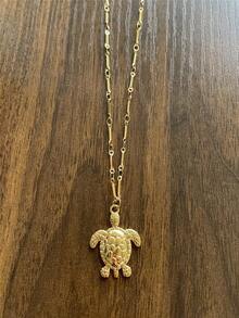 Nuevo colgante de acero inoxidable con diseño de tortuga y cabeza de toro, collar de vacaciones para mujeres - collar - Ver 9