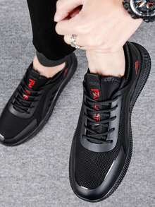 Zapatos de Tenis Transpirables y Ligeros,Hombres, zapatos deportivos impermeables y antideslizantes para correr, Transpirables, Ligeros, Impermeables y Antideslizantes – Ideales para Correr - Negro y rojo - Ver 8