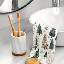 1set/2pcs/100pcs Christmas Tree Pattern Kitchen Rags And Dish Towels, Suitable For Interior Decoration In Restaurant, Kitchen, Bathroom, Party Decoration, Can Be Used As Holiday Gifts - Multicolor - View 5