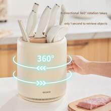 Rotierendes Messerregal für die Küche, Aufbewahrungsregal für die Haushaltsarbeitsplatte, Küchenmesserregal, multifunktionaler Essstäbchenhalter, Messerregal, integrierte Aufbewahrungsbox