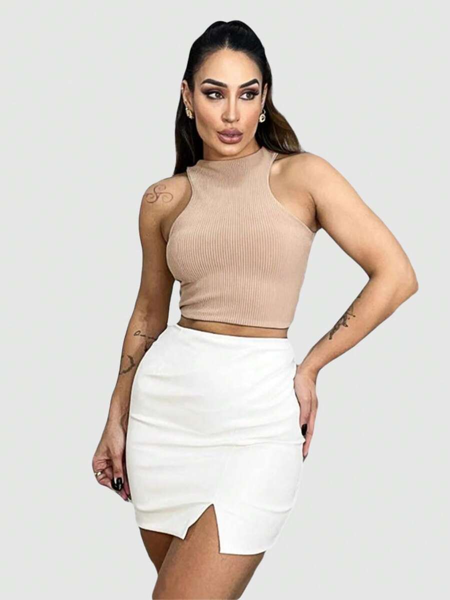 Cropped Top Women's Anarruga Tank Top Swimmer Summer Fashion