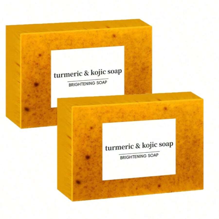 Handmade Turmeric Kojic Soap | Brightening & Deep Cleansing Bar | Moisturizing Body Wash For Dark Spots | Long-Lasting Floral Scent | Travel Size Gift Set For Women Holiday - Màu vàng - Xem 1