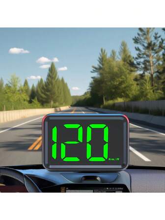 Pantalla HUD del velocímetro, fuente clara mejorada y lista para enchufar - Actualización del tablero sin batería apta para todos los automóviles, monitoreo de velocidad en tiempo real en km/h, dígitos fáciles de leer, pantalla digital duradera