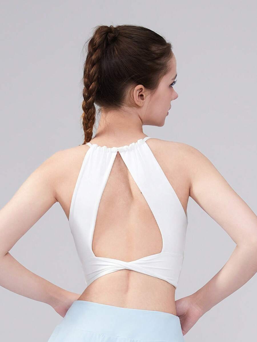 Women's Minimalist Solid Color Hollow Neck Sports Bra