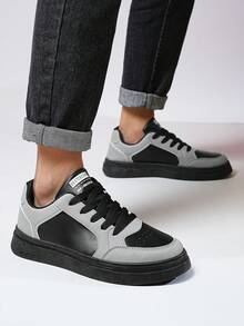 ​Men's Black & Ash Minimalist Sneakers - Balanced Life Comfort Shoes For Weekday Warrior, Year-Round Bold Contrast Urban Essentials​ - 黑灰 - 查看 3