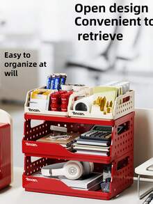 Dopamine Storage Rack Storage Cabinet, Multi-Layer Snack Multifunctional Desktop Storage Rack That Can Be Stacked With Bedroom Storage Boxes