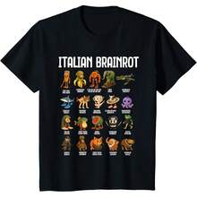 Italian Brain Rot Italian Brainrot Funny Memes T-Shirt - Black - View 7