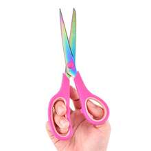 1pc Titanium Coated Multipurpose Stainless Steel Office Scissors, Household Scissors, Stationery Scissors, Art Scissors