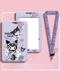 1pc Kulomi Cartoon Bus Pass Holder - Durable TPU Material, Protects ID Cards And Metro Cards