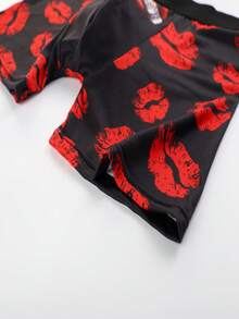 Funny Lip Print Men's Underwear, Suitable For Weddings, & Comfortable Men's Boxer Briefs Sports Boxing Men's Boxer Briefs, Gift For Boyfriend