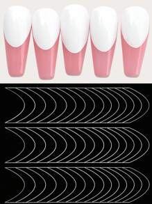 1pc Geometric Pattern French Tip Nail Stickers French Nail Art Airbrush Templates Funny Printing Decal 3D Self-Adhesive Hand Painted French Manicure Decals For Acrylic Nails Decoration,Nail Supplies,Nail Tools,Nail Art Tools,Back To School,Nails,Nail Tools For Press On Nails,Manicure Pedicure Tools