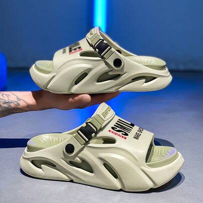 2025 Summer New Men's Bionic Outdoor Beach Resort Style Comfortable Thick Soft Bottom Versatile Couple Casual Slip-On Sandals For Driving & Leisure