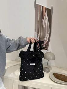 Bolso de hombro de malla nuevo, bolso de mano casual con volantes florales, de gran capacidad para vacaciones, de material de gasa - Multicolor - Ver 14