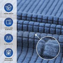 AMOROSA Juego De 3 Fundas Elásticas Para Sofá (1 Plaza, 2 Plazas, 3 Plazas) Cubre Sillones Para Sala Cobertura Completa Antideslizante Lavable Cómoda Y Ajustable Para Salas Para Casa - Azul - Ver 5