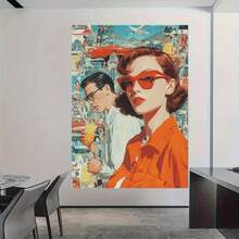 1pc Vintage Charming Woman Art Print Canvas Painting Wall Arts Posters Waterproof Vertical Wall Decoration No Frame - Camel - View 1
