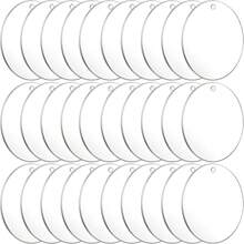 100 件透明钥匙扣透明圆盘亚克力空白钥匙扣散装用于钥匙扣吊坠 DIY 珠宝制作圣诞礼物创意