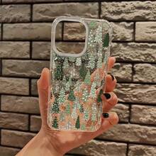 Funda de teléfono a prueba de golpes Estética de árbol de Navidad Funda transparente para iPhone 16 11 15 14 13 12 Pro Max XR Plus Funda transparente Regalos de Navidad lindos para mujeres hombres mamá papá Protección contra caídas - 1 pieza - Ver 2
