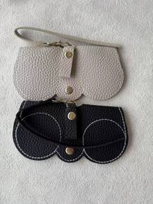 5/3/2/1pc 荔枝纹女式简约眼镜袋 太阳镜太阳镜收纳袋 真皮眼镜收纳袋 便携式皮革眼镜盒 PU材质适合各类眼镜 旅行、度假、海滩、用心准备的礼物 - 彩色 - 查看 16