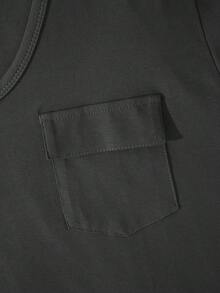 100%纯棉男士休闲短袖V领T恤，搭配美式短裤，适合旅行/度假/户外露营 - 灰色 - 查看 6