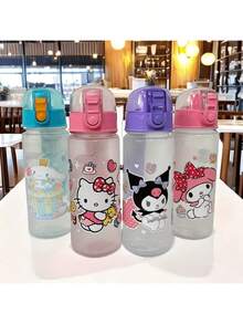 Sanrio 1 pièce, Bouteille d'eau de sport Sanrio 550ml hello kitty Cinnamoroll Kuromi - Bouteille d'eau de sport portable, étanche, isolée et pratique pour le voyage. Idéale pour le camping, la randonnée, le fitness, les activités de plein air et les cadeaux d'anniversaire