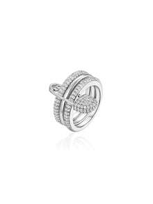 Detachable Micro-Inlaid Zirconia Stone Ring, Fashionable European And American Popular Style, Suitable For Party And Daily Wear - Silver-white - View 2