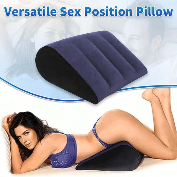 Inflatable Sex Pillow For Couples, Adjustable Sex Position Cushion Portable & Durable Sex Wedge For Deeper Pleasure, Adult Sex Toys Sex Furniture For Bedroom Fun,Portable Wedge Pillow Inflatable Cushion - Body Positioners Lightweight Wedge Pillow For Sleeping, Leg Elevation, Use In Bed, Travel, Camping, Fast Inflating Deflation (Blue)