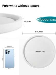 1 件梳妆台托盘，硅胶圆形托盘装饰性收纳整理器适用于浴室马桶水箱卧室厨房台面，珠宝收纳梳妆台托盘适用于蜡烛、乳液瓶、化妆品，大理石白色 - 彩色 - 查看 15