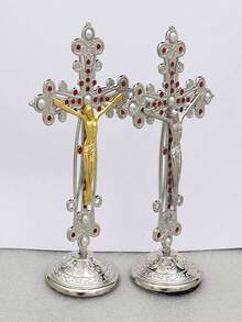 1 bức tượng Chúa Jesus vác thánh giá RORPOIR, Tượng Chúa Jesus bị đóng đinh, Tượng Công giáo trang trí nhà theo đạo Thiên chúa - Nhiều màu B - Xem 3