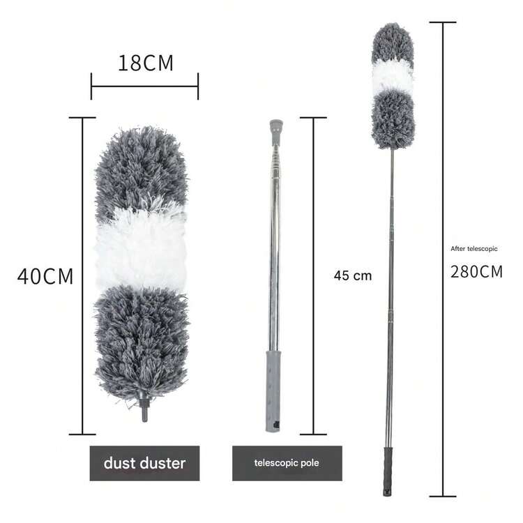 1pc Microfiber Extendable Duster (31–102″, Stainless Steel) – Washable, Bendable Feather Duster For Ceiling Fans, High Ceilings, Furniture, Cars, Blinds & Garden Tools - Multicolor - View 17