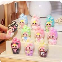 10 piezas Figuritas de muñeca con degradado de felpa, decoración de escritorio 3D linda con felpa, caja ciega de al por mayor de alta gama para transmisión en vivo