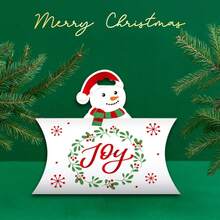 6pcs Creative Christmas Gift Boxes, Small Size Food/Candy Boxes, Christmas Pillow Boxes, 4 Styles Packaging Boxes, Candy Boxes, Holiday Party Decor Boxes, Christmas Kraft Paper Pillow Boxes, Favor Boxes - Multicolor - View 12